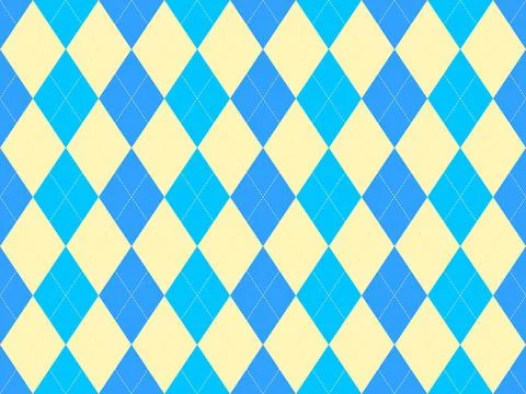 Vibrant argyle pattern in cheerful blue and pale yellow.  Perfect for backgro イラスト素材