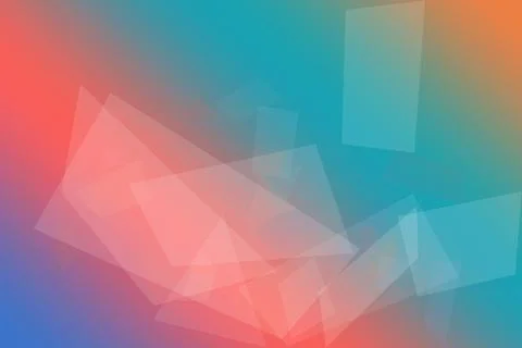 A vibrant arrangement of translucent angular planes blends coral, turquoise.. Stock Illustration