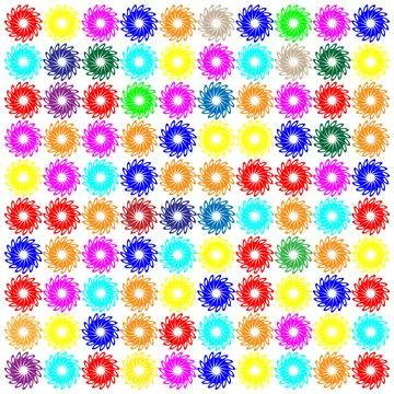 Vibrant Array of Colorful Flowers Pattern on Transparent Background for Des.. Stock Illustration