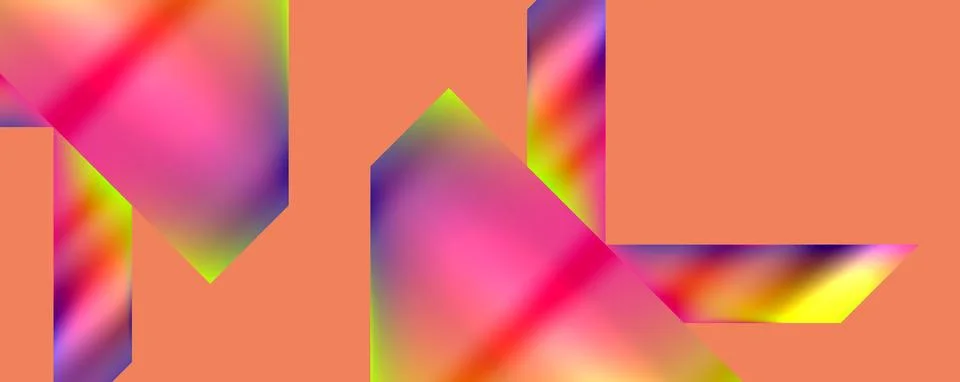 A vibrant array of colors in a blurred rainbow pattern on a pink background Stock Illustration