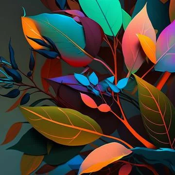 Vibrant art background. Digital generated wallpaper design with magic flowe.. Stockillustratie