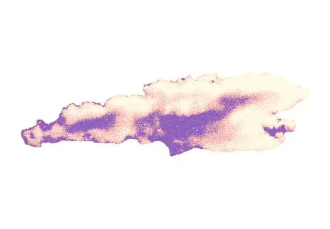 Vibrant artistic dotwork cloud with soft pastel colors and stippled texture Stock Illustration