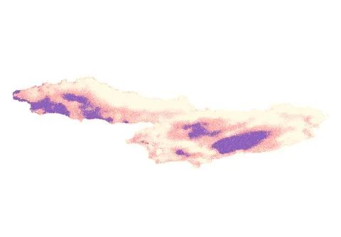 Vibrant artistic dotwork cloud with soft pastel colors and stippled texture Stock Illustration