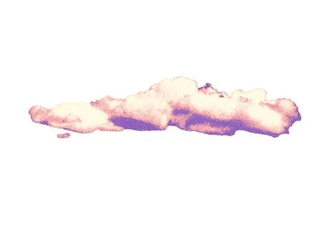 Vibrant artistic dotwork cloud with soft pastel colors and stippled texture Stock Illustration