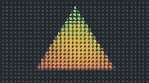 Vibrant audio spectrum analyzers display pulsating colors in triangular pat.. Stock Footage 318092050