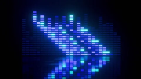 Vibrant Audio Spectrum LED Equalizer Loop Stock Footage 312336487