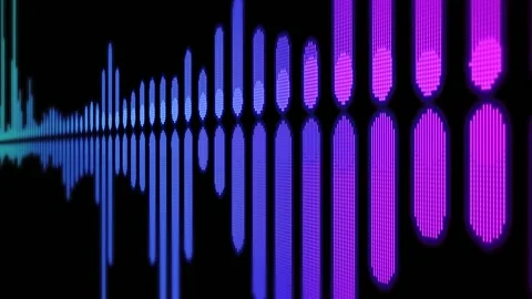 Vibrant audio visualization with colorful sound waves and patterns Stock Footage 325037954