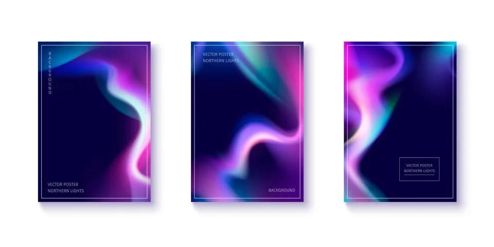 Vibrant aurora gradient background posters Stock Illustration