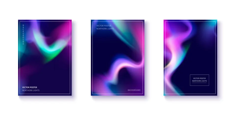 Vibrant aurora gradient background posters Stock Illustration