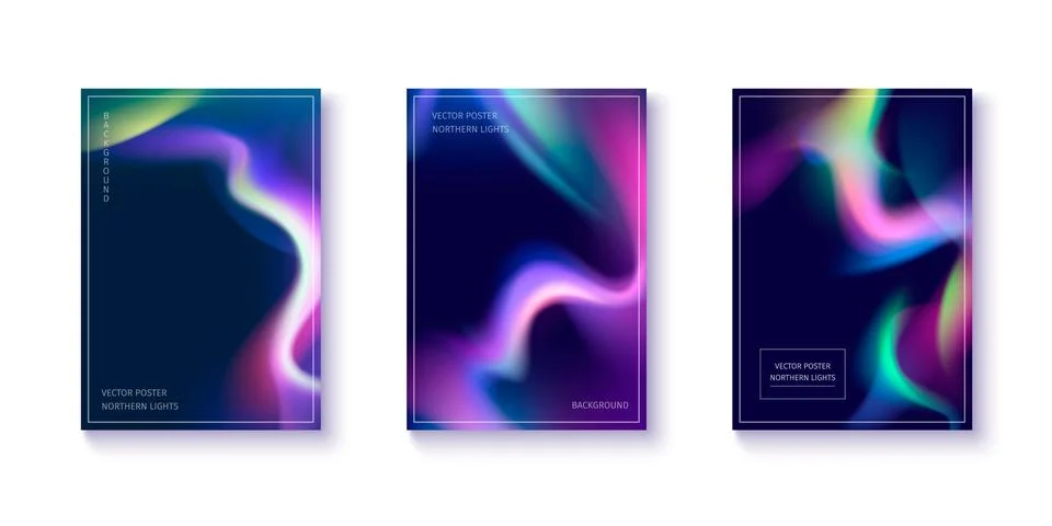 Vibrant aurora gradient background posters Stock Illustration