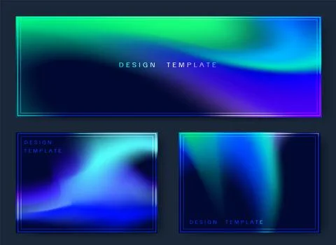 Vibrant aurora gradient backgrounds Stock Illustration