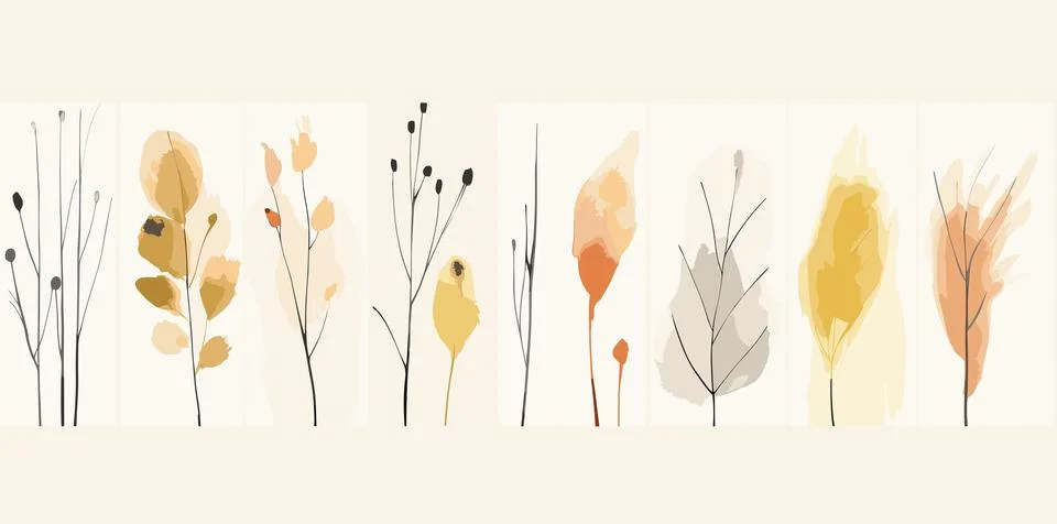 Vibrant autumn elements composition Stock Illustration