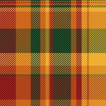 Vibrant autumn plaid seamless pattern featuring warm orange, yellow, and fo.. Stock Illustration