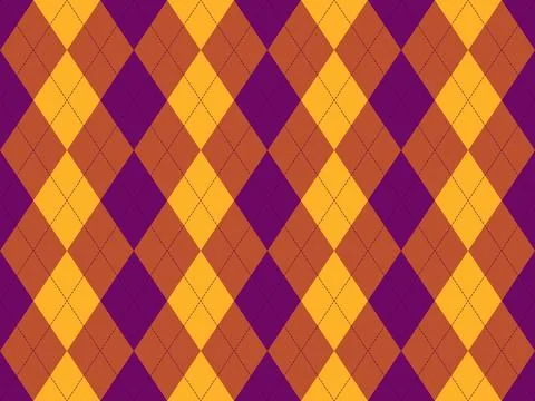 Vibrant autumnal argyle pattern in rich purple, orange, and gold.  Perfect .. Stock Illustration