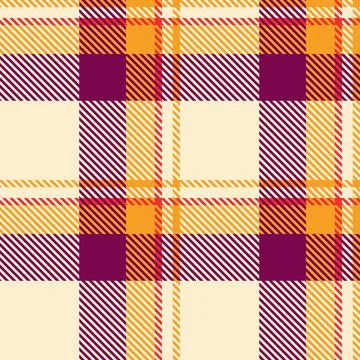 Vibrant autumnal plaid pattern.  Warm oranges and purples on a cream backgrou Stock Illustration