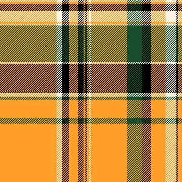Vibrant autumnal plaid pattern in warm orange, olive green, and black. Perfec Stock Illustration