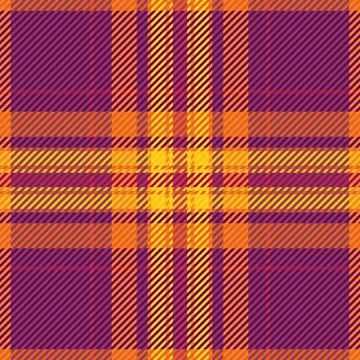 Vibrant autumnal plaid pattern in warm oranges and deep purples.  Perfect f.. Stock Illustration
