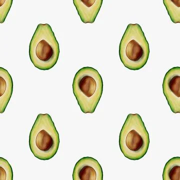 Vibrant avocado watercolor pattern designed for textiles and packaging uses Stock Illustration
