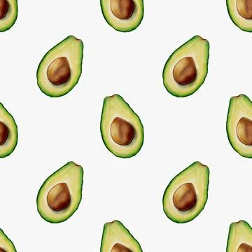 Vibrant avocado watercolor pattern for textile and packaging design Stock Illustration