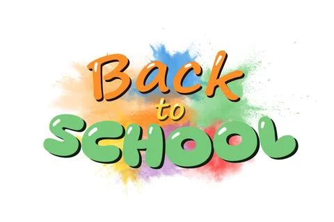 Vibrant back to school text with colorful powder explosion background イラスト素材