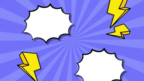 Vibrant background for comics with electrifying lightning bolts seamless 4k Stock Footage 294167800