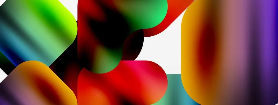 Vibrant balloons float in a colorful pattern against a white backdrop Stock Illustration