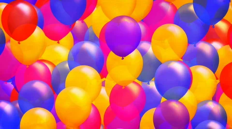 Vibrant Balloons Rising Background LOOP Stock Footage 370648