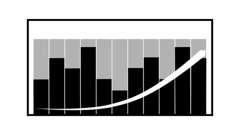 Vibrant bar chart displays positive corporate growth trends. Commercial bar.. Stock Footage 338240266