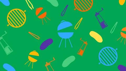 Vibrant barbecue tools background Stock Illustration