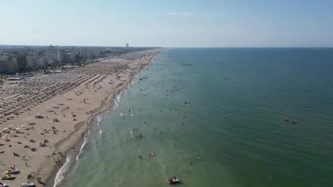 Vibrant Beach Scene on Adriatic Coast Stock Footage 316630523