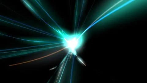 Vibrant beams burst from a glowing core Stock Illustration