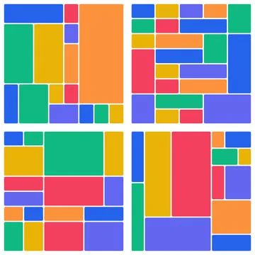 Vibrant Bento Grid Layout Stock Illustration