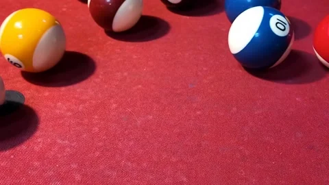 Vibrant Billiard Balls on Red Stock Footage 288831810