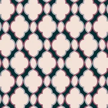 A vibrant black and pink pattern with circular shapes Stock Illustration