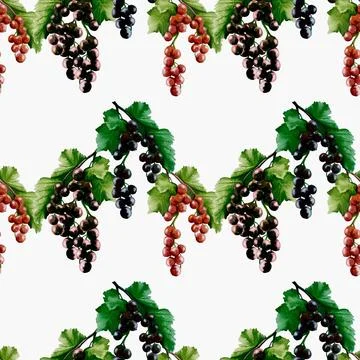 Vibrant blackcurrant watercolor pattern for textiles and packaging designs Stock Illustration