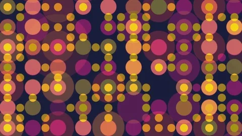 Vibrant blinking dots and circles animation with colorful overlapping spheres Stock Footage 310360152