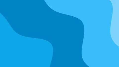 Vibrant blue abstract shapes create flowing curves across a rectangular panel Stock Illustration