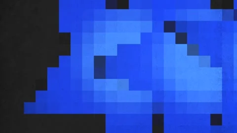Vibrant blue and black checkered pattern Stock Footage 274330155