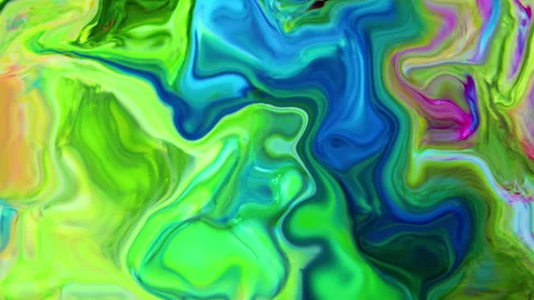 Vibrant Blue and Green Liquid Fluid Swirls Stock Footage 332489423