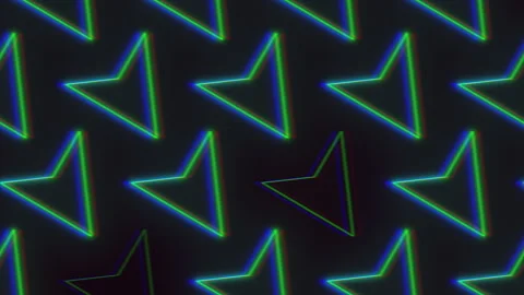 Vibrant blue and green triangular diagonal pattern on black background Stock Footage 315109401