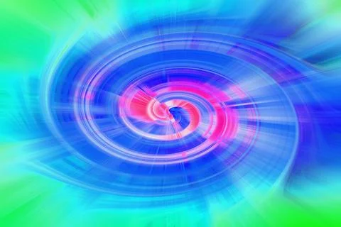 Vibrant blue and pink circular spiral background with dynamic radial light イラスト素材