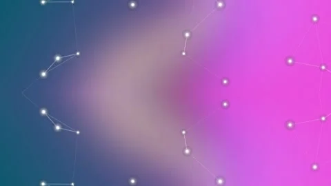 Vibrant Blue and Pink Gradient Plexus Network Background Stockbeeldmateriaal 331549230