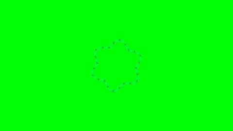 A vibrant blue and purple dotted star shape rotating against a green screen Stock-Footage 340264922
