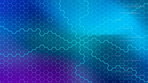 Vibrant blue and purple hexagonal pattern with dynamic light effects in an .. 스톡 일러스트
