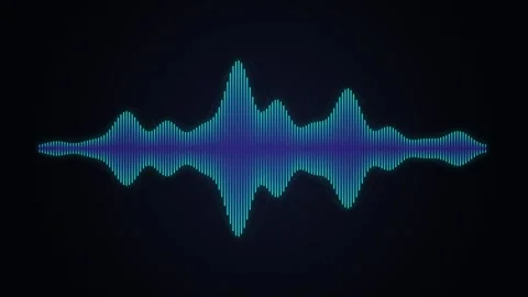 Vibrant blue and teal audio waveform pulsing digitally with subtle oscillat.. Stock Footage 346845592