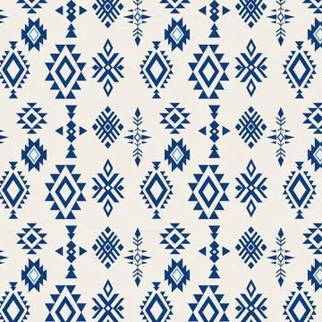 A vibrant blue and white pattern featuring intricate geometric shapes Stock Illustration