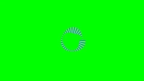 A vibrant blue and white striped circular loading icon on green background Stock Footage 340266715