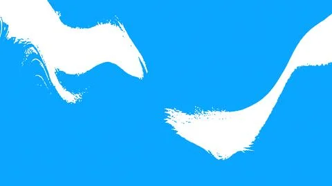 Vibrant blue background with dynamic white brush strokes Stock Illustration