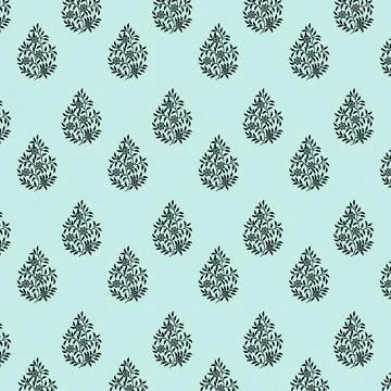 A vibrant blue background with a mesmerizing leaf pattern Stock Illustration