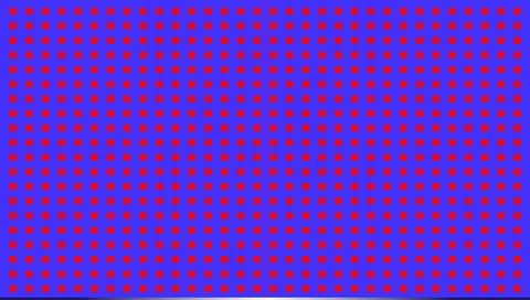 Vibrant blue background with numerous small red dots arranged in grid pattern Stock Illustration